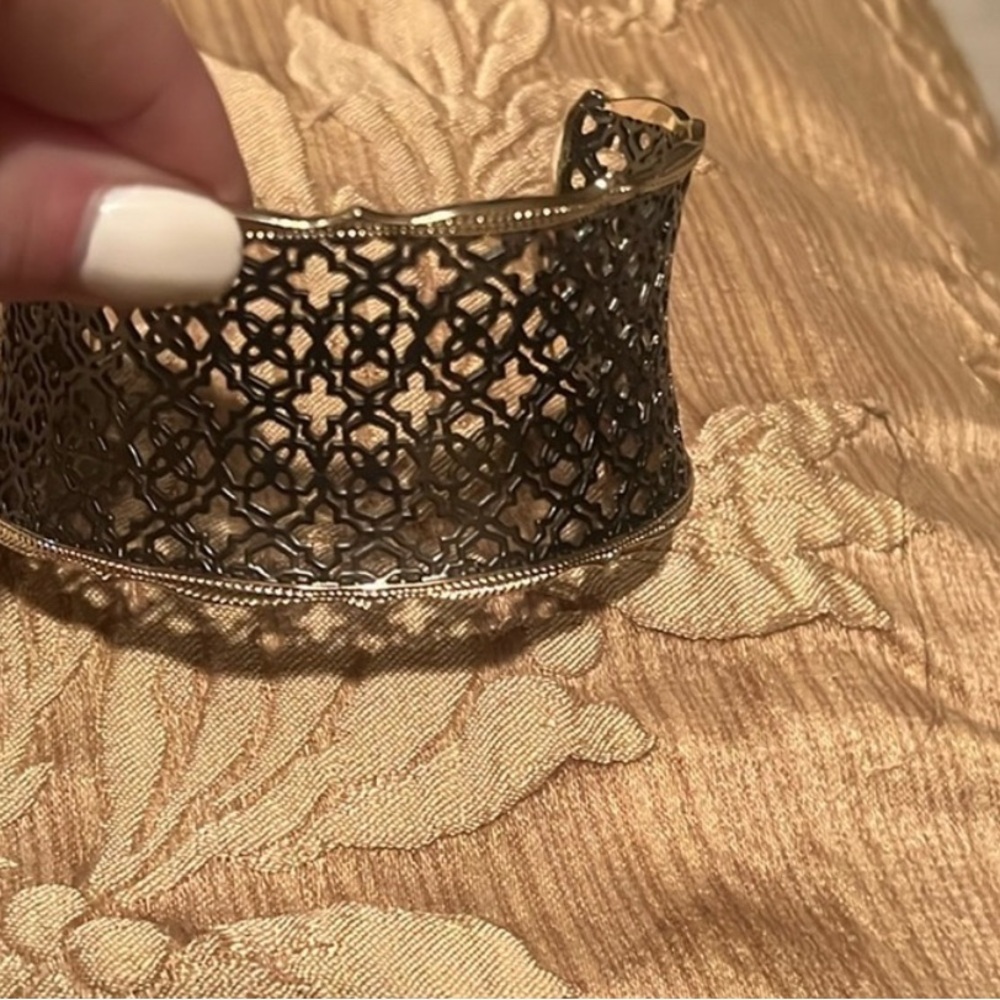 Kendra Scott Candice Gold Cuff Bracelet in Silver Filigree Mix - Picture 3 of 5